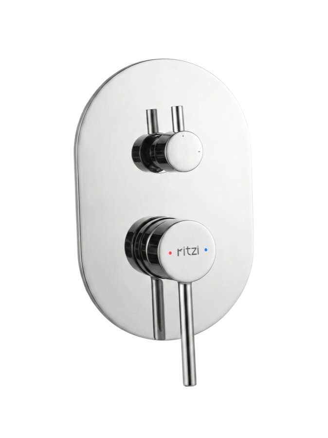 Concealed shower mixer with diverter & body, 3 outlets