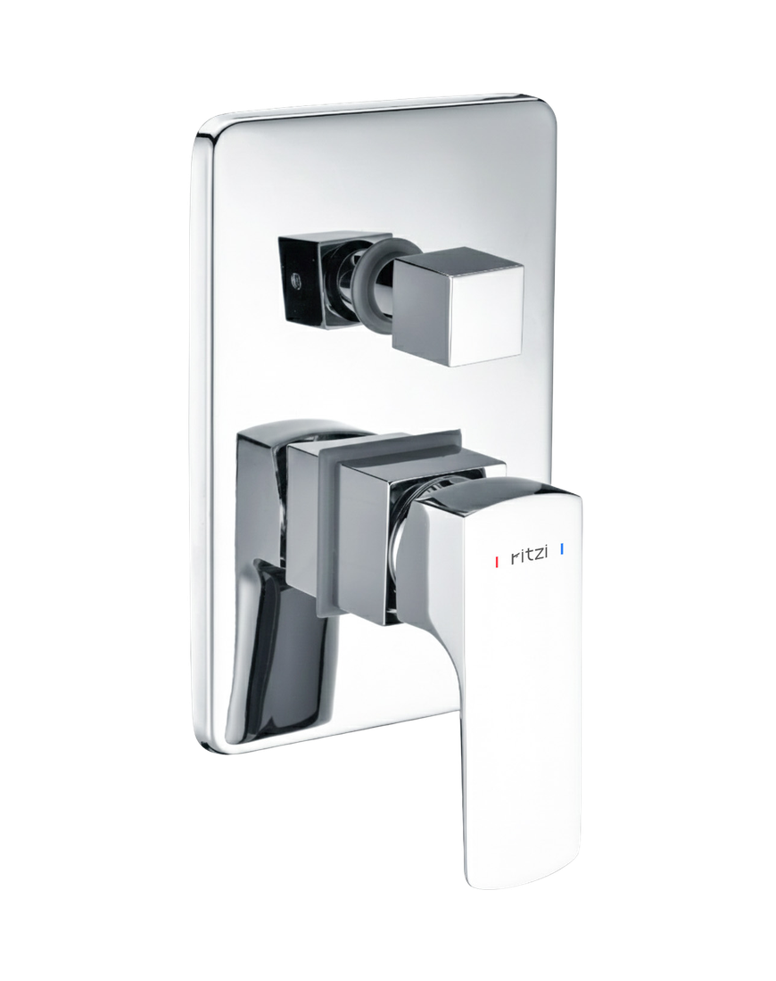 Ample Concealed shower mixer with diverter and body — mirror chrome