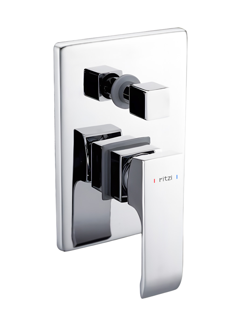 Dainty Concealed shower mixer with diverter and body — mirror chrome