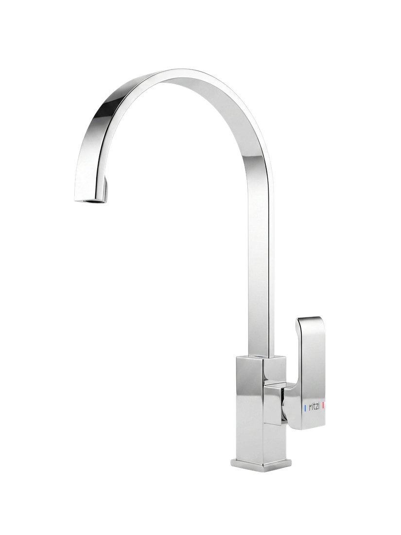 Dainty Single lever kitchen mixer with round spout — mirror chrome