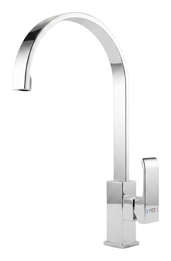 Dainty Single lever kitchen mixer with round spout — mirror chrome