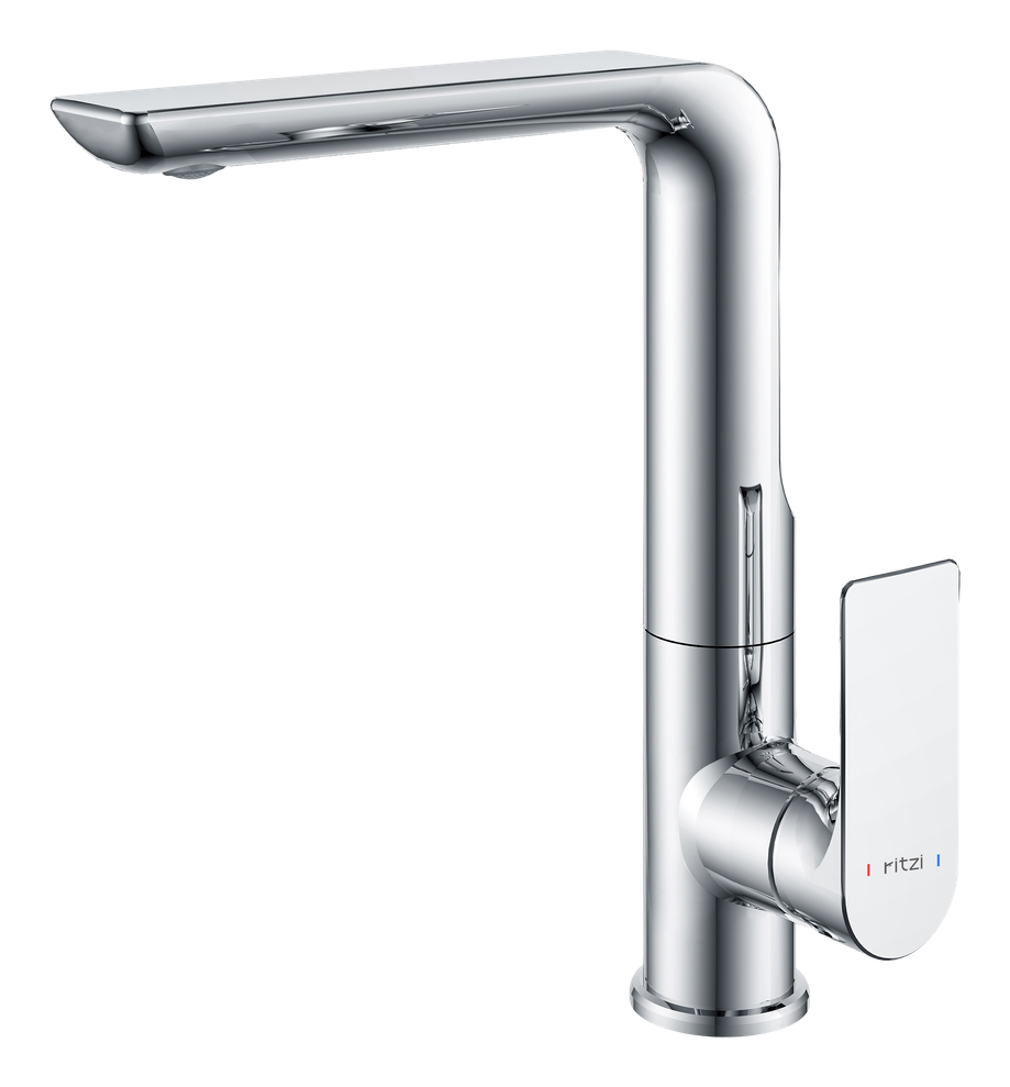 Finesse Single lever kitchen mixer with square spout — mirror chrome