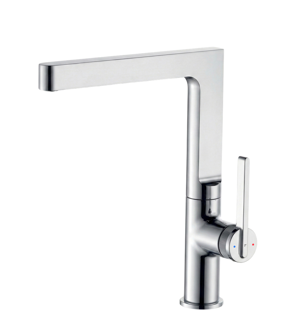Glamour Single lever kitchen mixer with square spout — mirror chrome