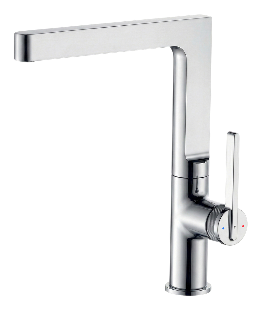 Glamour Single lever kitchen mixer with square spout — mirror chrome
