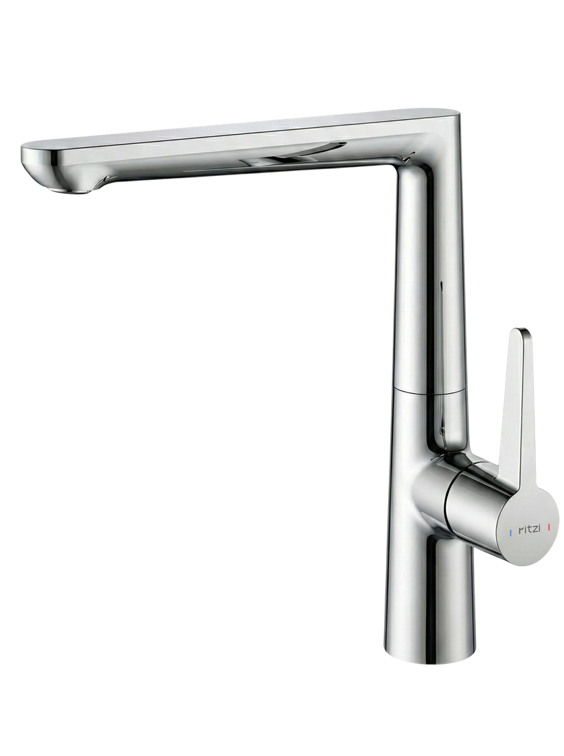 Swank Single lever kitchen mixer with square spout — mirror chrome