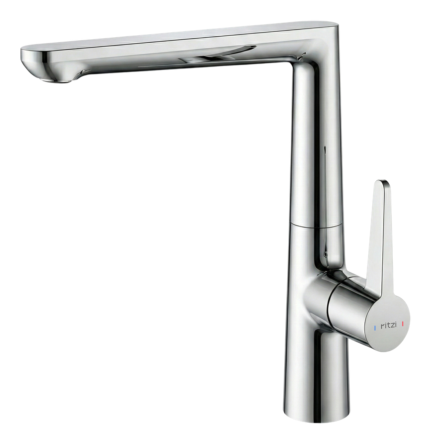 Swank Single lever kitchen mixer with square spout — mirror chrome