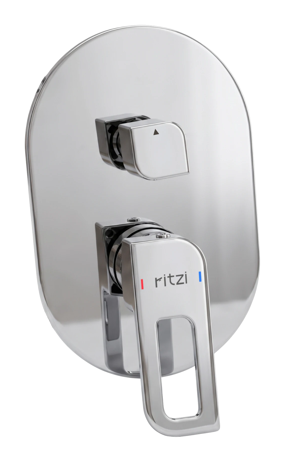Rizz Concealed shower mixer with diverter and body — mirror chrome