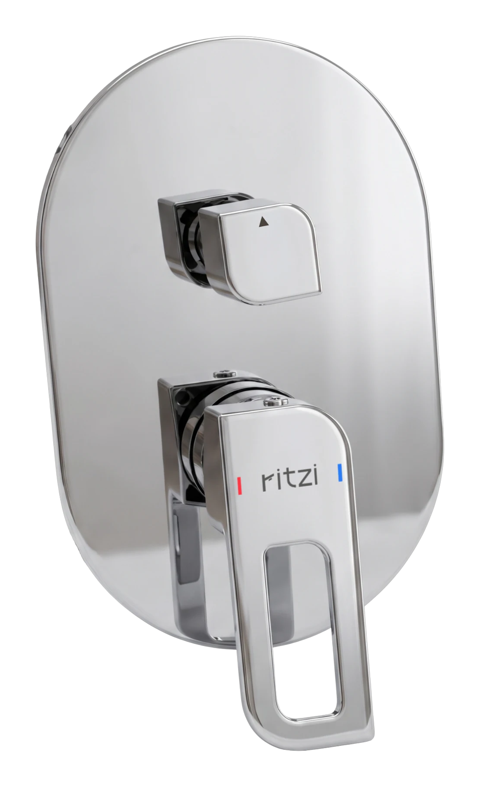 Rizz Concealed shower mixer with diverter and body — 3 outlets — mirror chrome